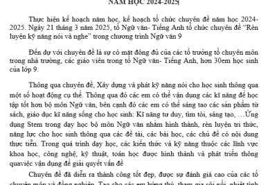 CHUYÊN ĐỀ TỔ NGỮ VĂN NĂM HỌC 2024-2025